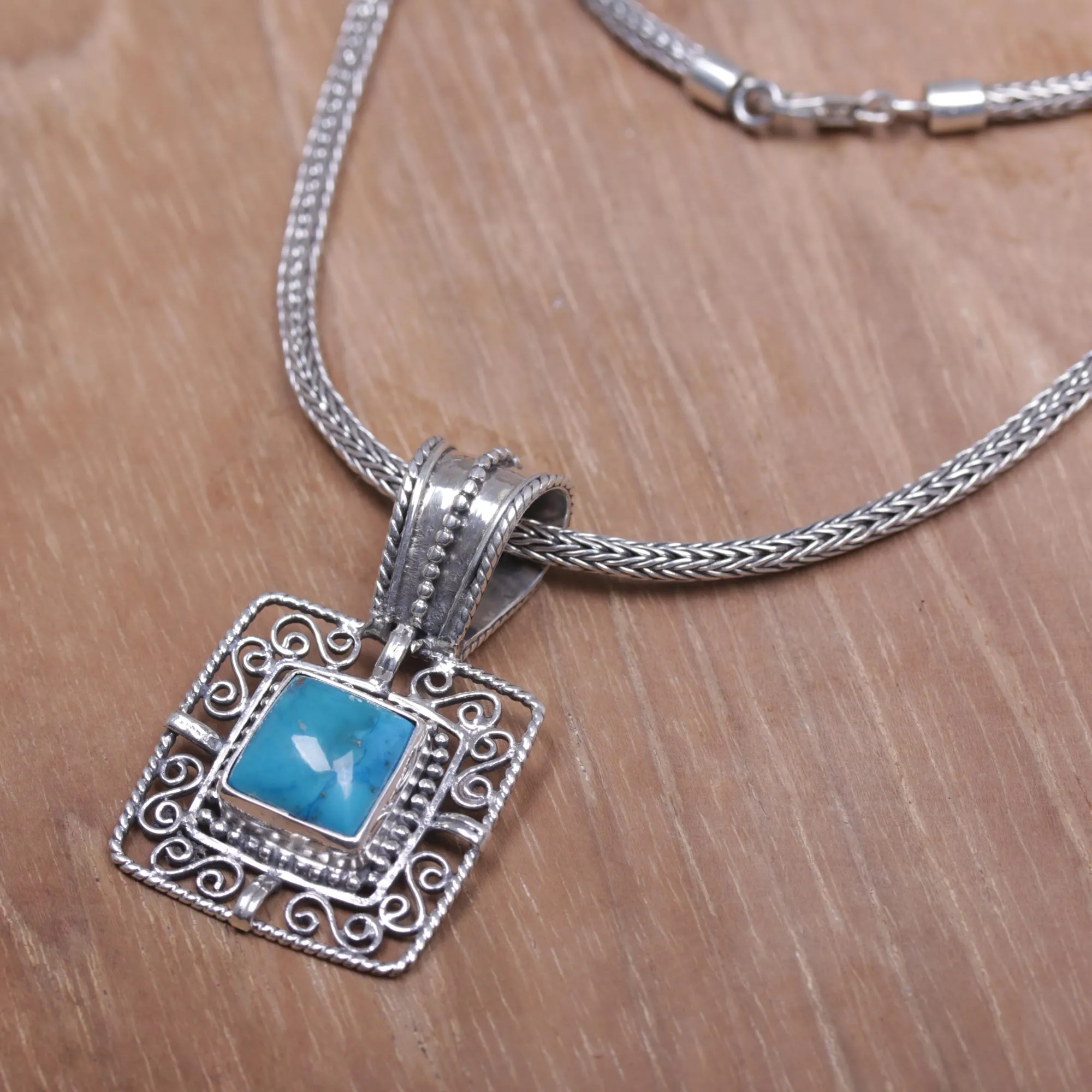 Blue Regency Turquoise Pendant Necklace