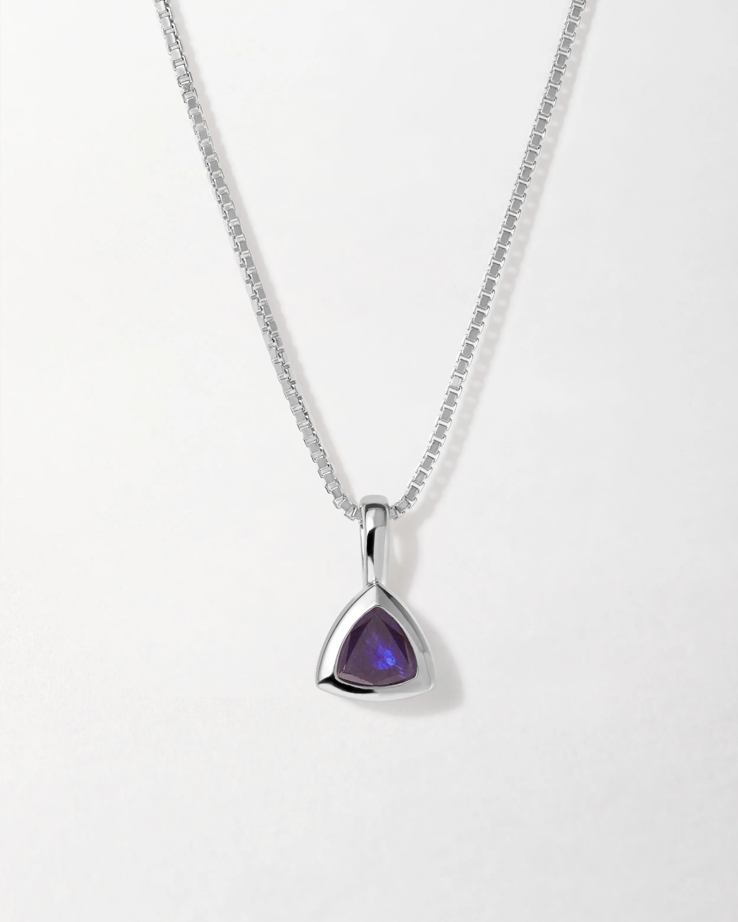 Blue Sapphire September Birthstone Necklace -Silver