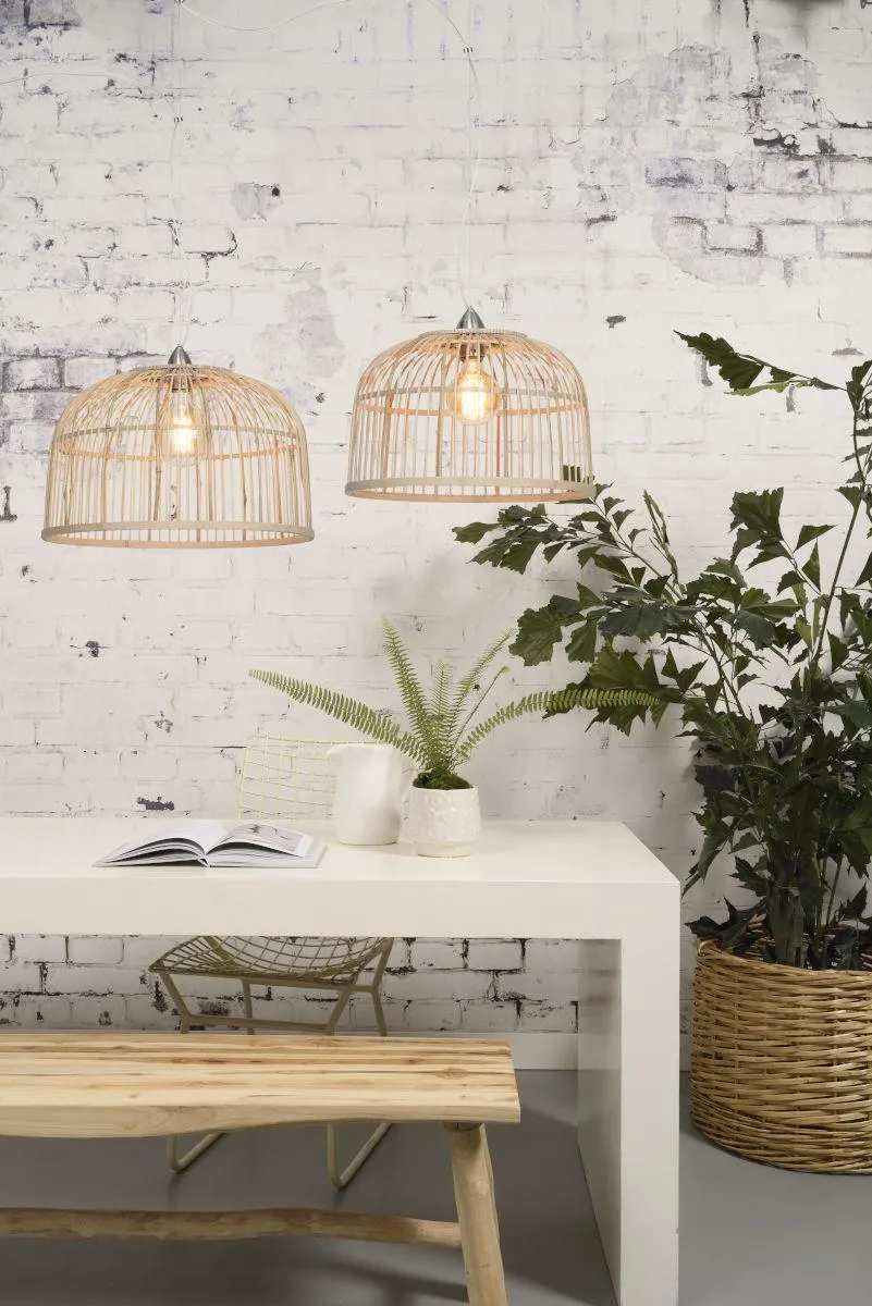 Borneo Bamboo Double Pendant Light