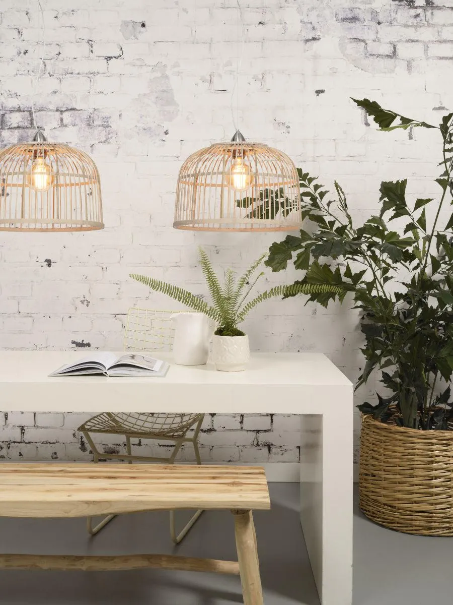 Borneo Bamboo Double Pendant Light