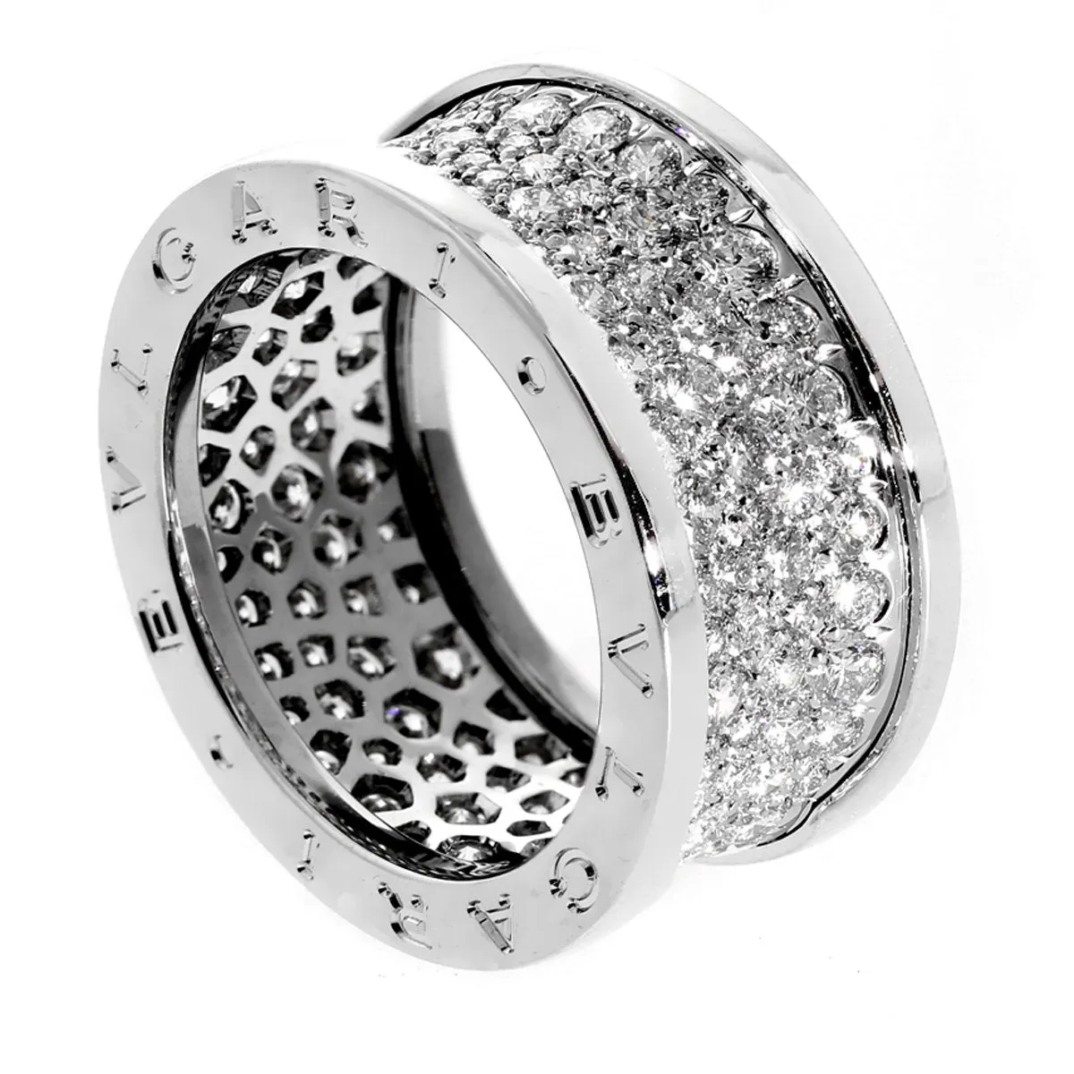 Bulgari Bzero1 White Gold Pave Diamond Ring