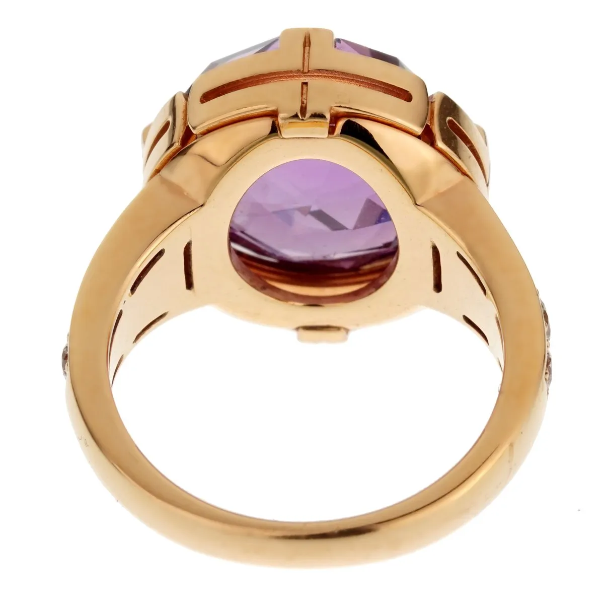 Bulgari Parentesi Rose Gold Amethyst Diamond Ring