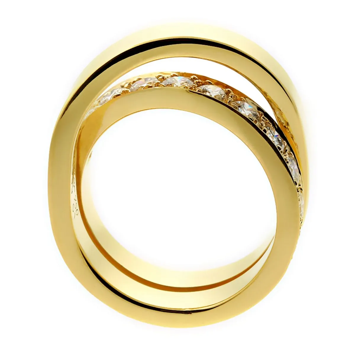 Cartier Diamond Gold Crossover Ring