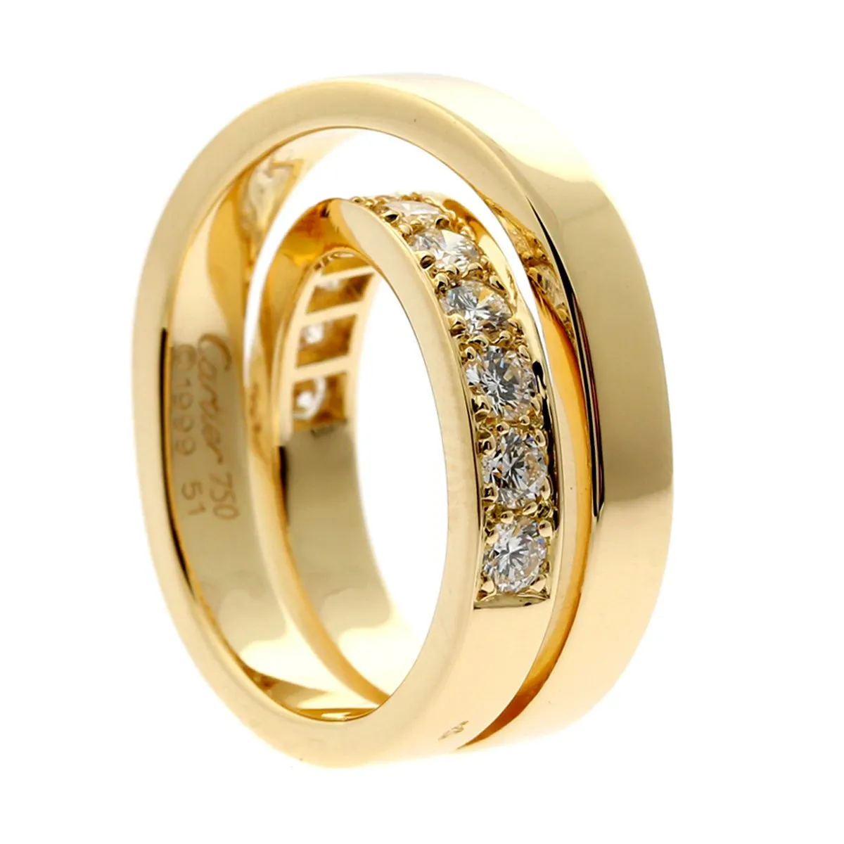 Cartier Diamond Gold Crossover Ring