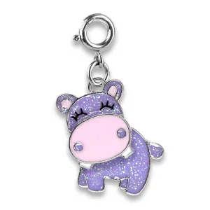 Charmit Glitter Swivel Hippo Charm - Lilac