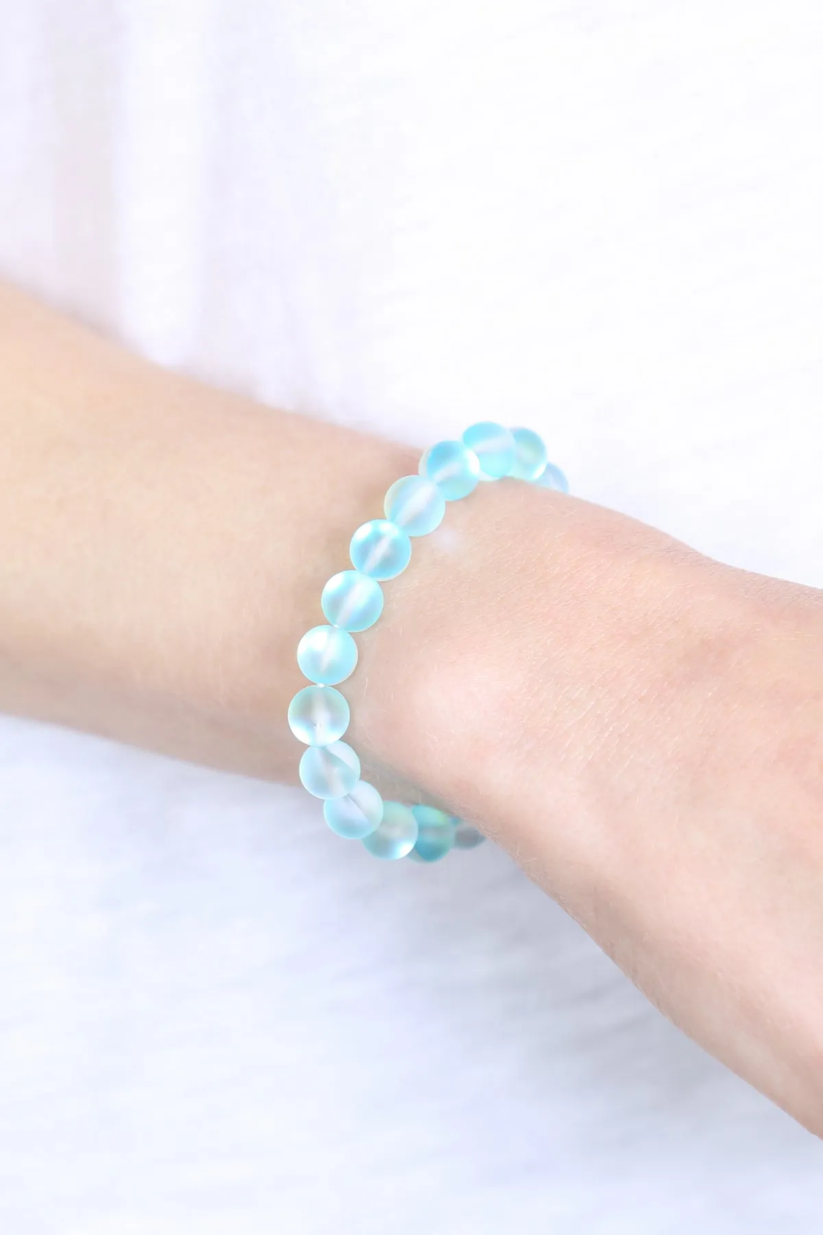 CHIC COLORED MERMAID GLASS STRETCH BRACELET