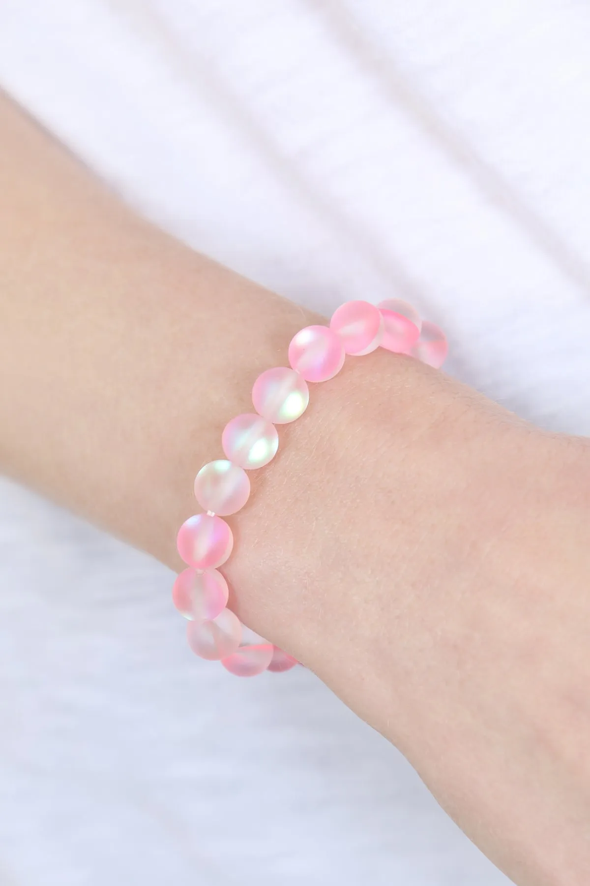 CHIC COLORED MERMAID GLASS STRETCH BRACELET