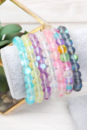 CHIC COLORED MERMAID GLASS STRETCH BRACELET