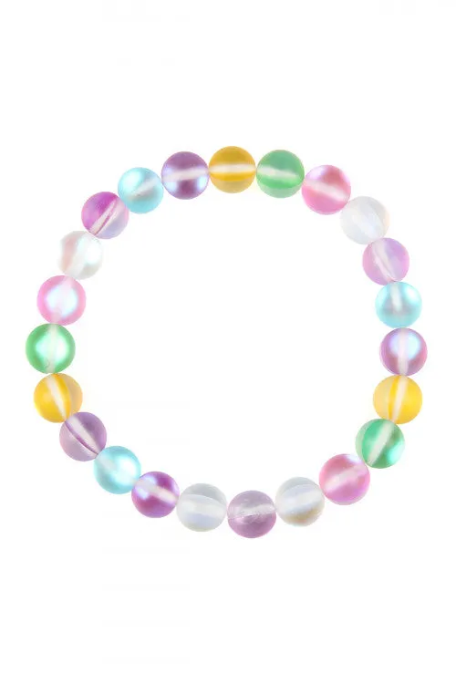 CHIC COLORED MERMAID GLASS STRETCH BRACELET