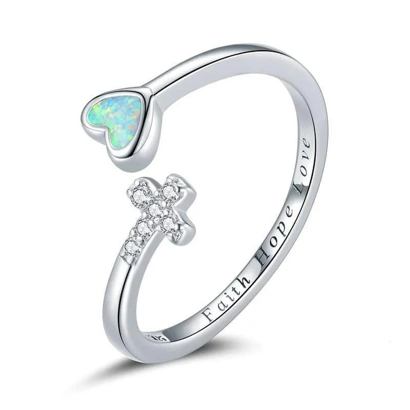 Christian Ring <br> Faith Hope Love (Silver)