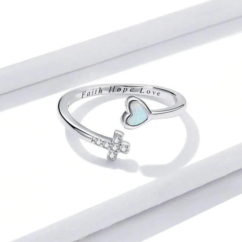 Christian Ring <br> Faith Hope Love (Silver)