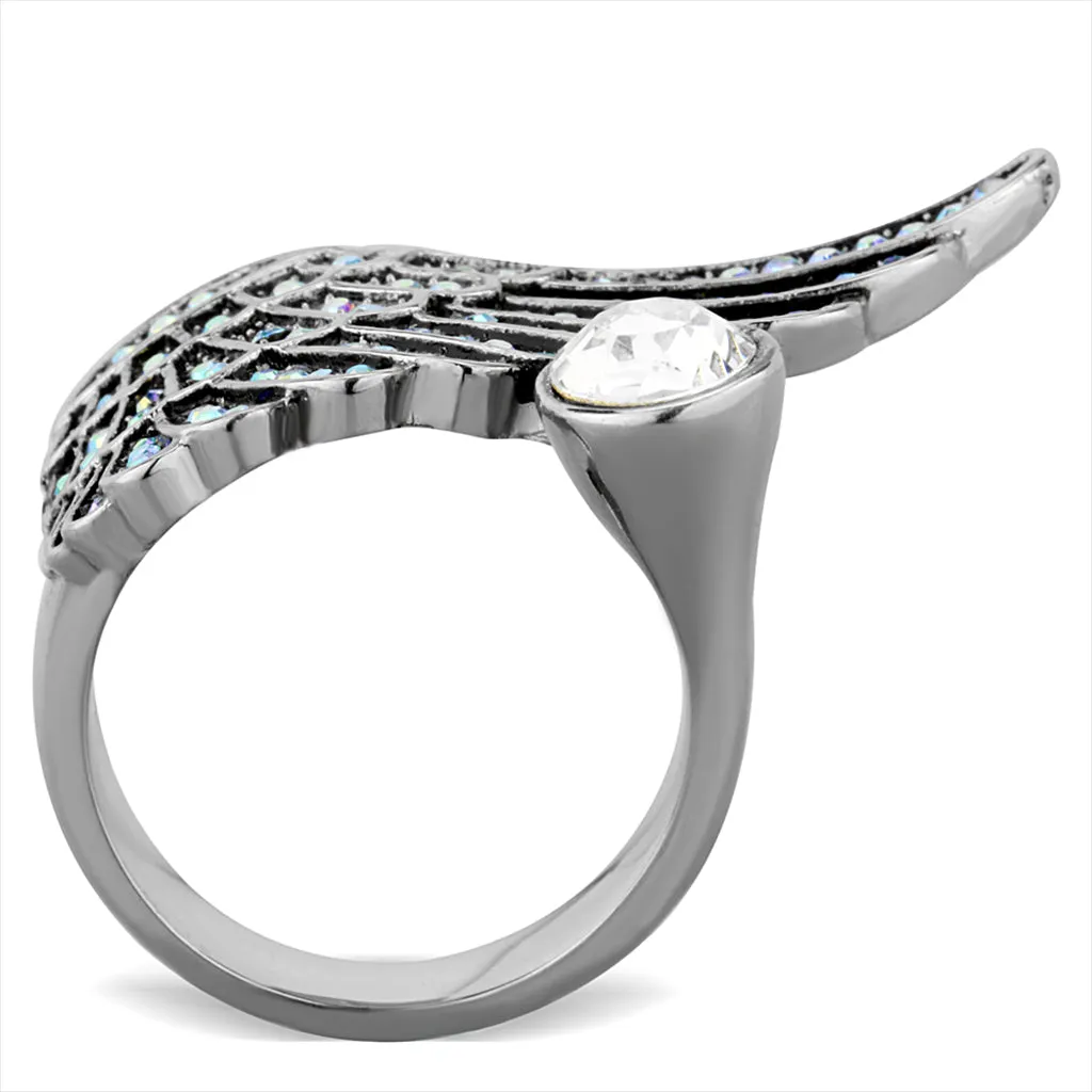 CJG2709 Angelic Wing Crystal Cocktail Ring