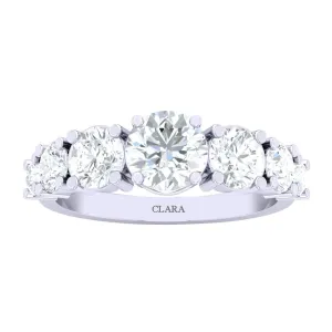 CLARA Made with Swiss Zirconia 925 Sterling Silver Round Solitaire Ring Gift for Women and Girls