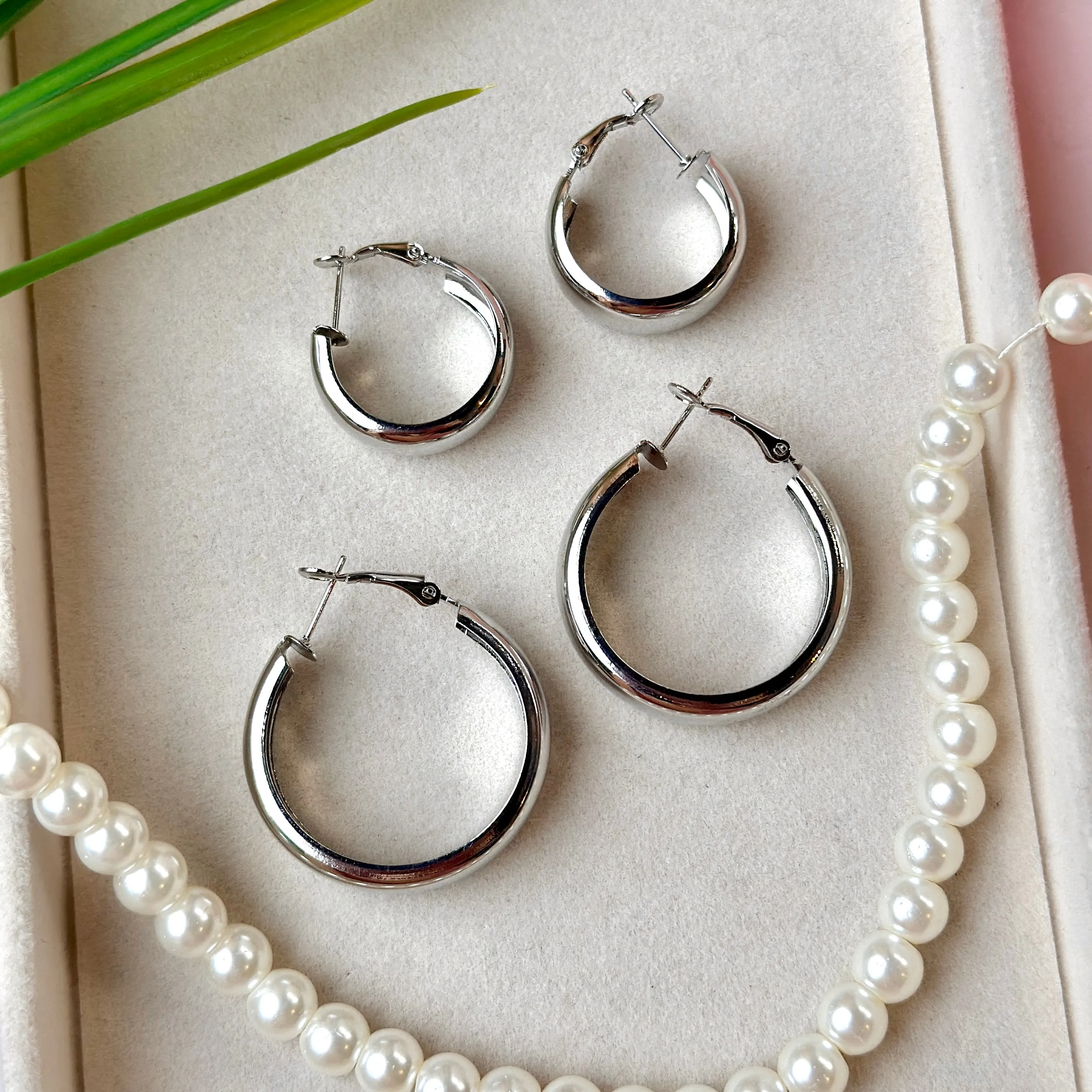 Classic Silver Hoops