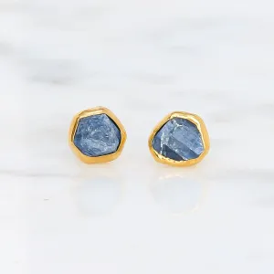 Dainty Raw Sapphire Earrings