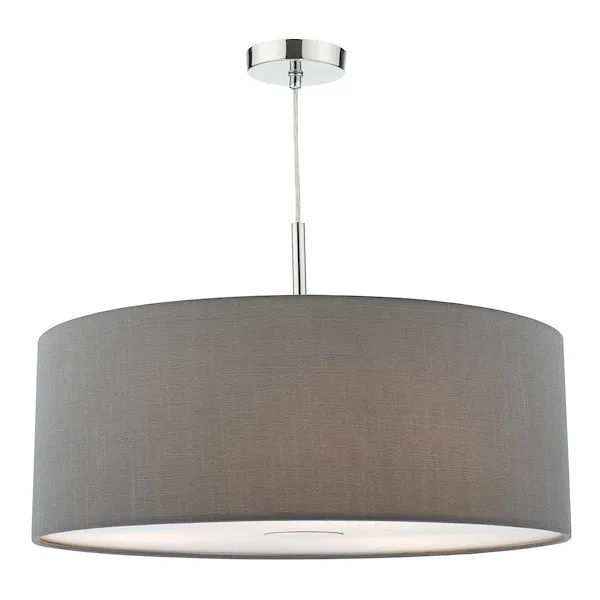 Dar Ronda 60cm 3 Light Pendant Slate Grey