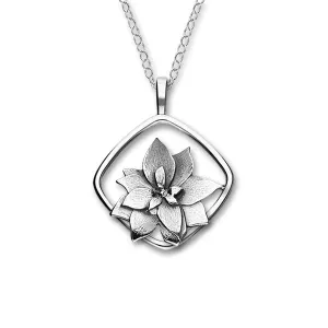 December Birth Flower Silver Pendant P1166