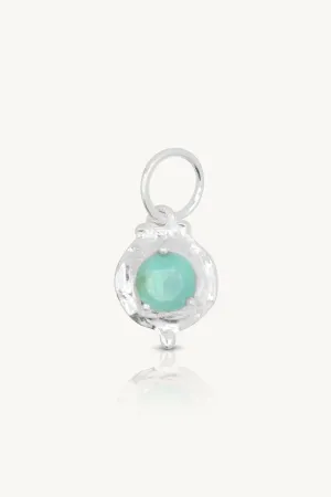 December Turquoise Silver Birthstone Necklace Charm