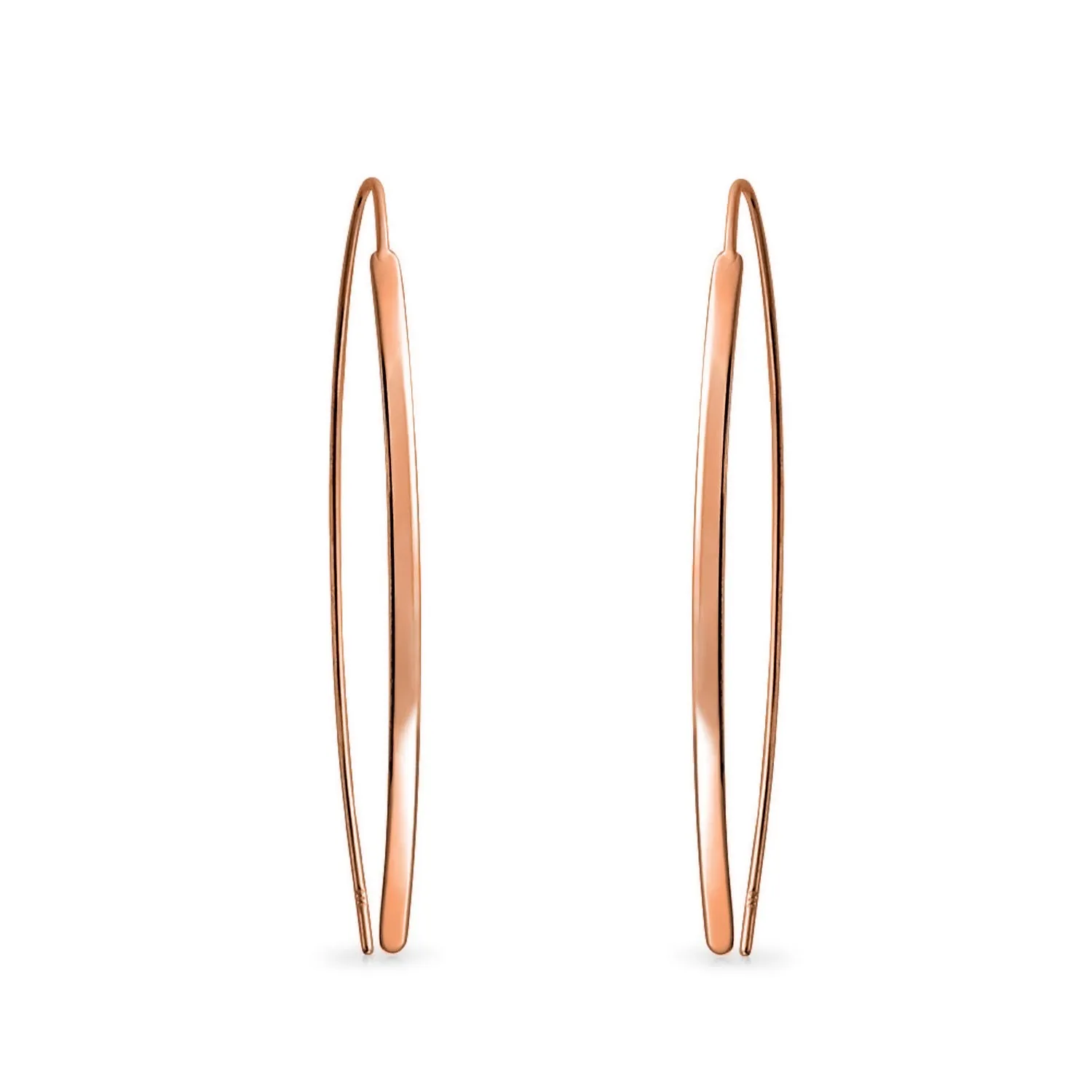 Delicate Minimalist Dangle Earrings Rose Gold Plated  Sterling Silver Threader