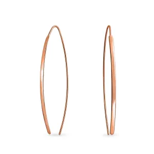 Delicate Minimalist Dangle Earrings Rose Gold Plated  Sterling Silver Threader