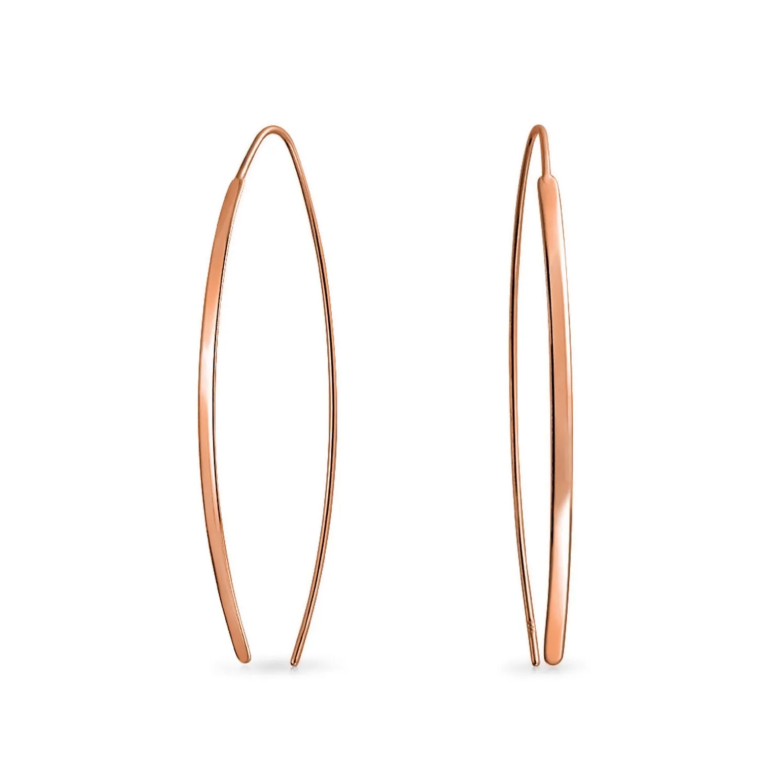 Delicate Minimalist Dangle Earrings Rose Gold Plated  Sterling Silver Threader