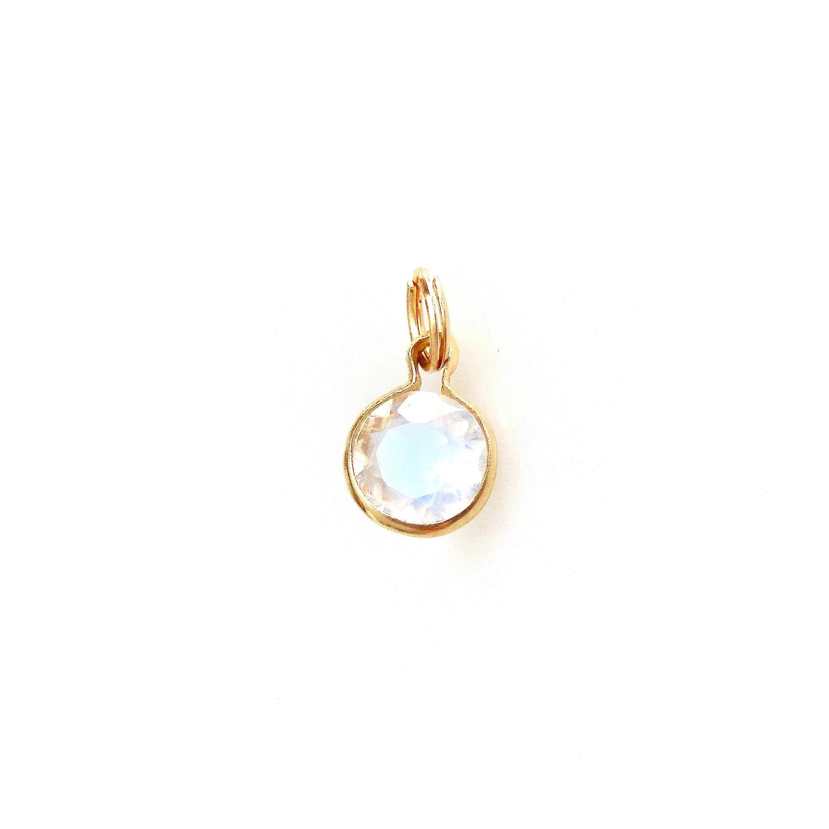 Delicate Moonstone Pendant - Moonstone Bezel Pendant in Gold or Silver - Dainty Moonstone Necklace