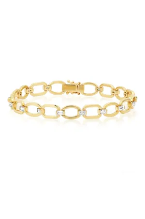 Diamond Baguette Flat Link Bracelet