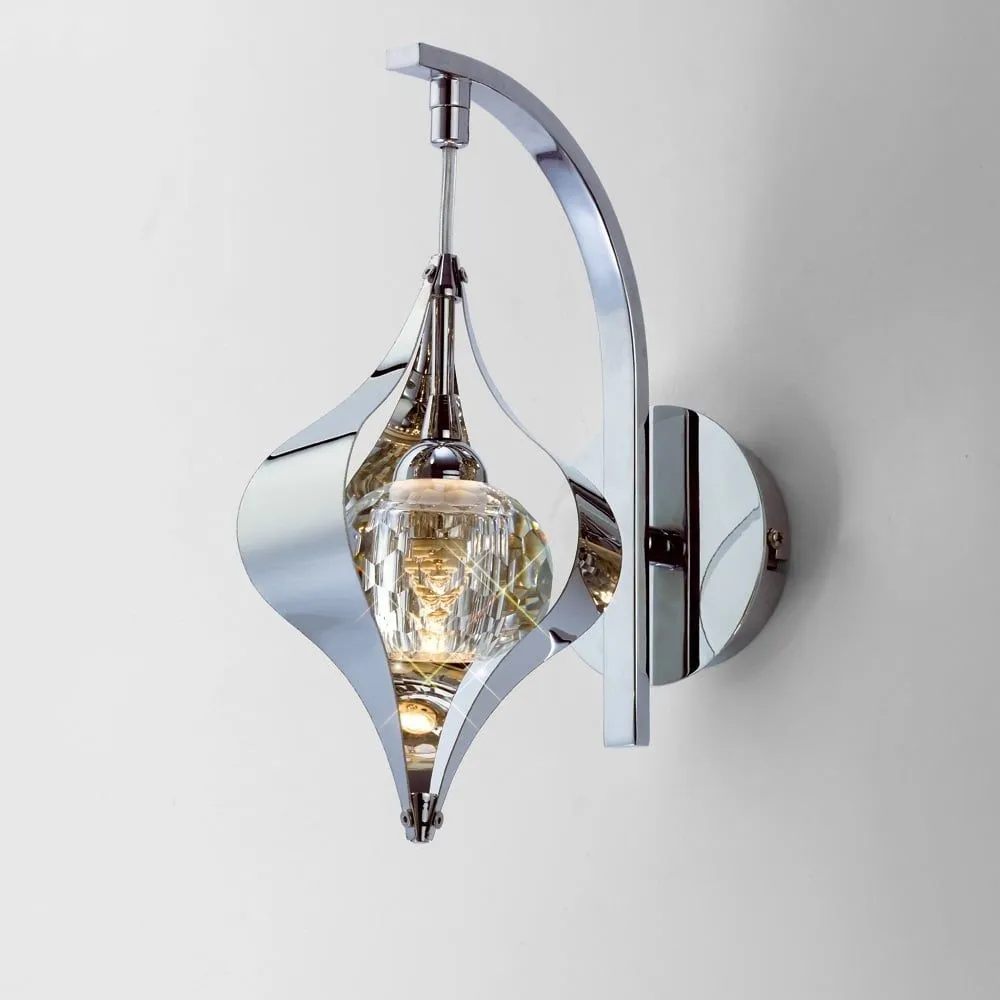 Diyas IL30581 Amano Wall Lamp Polished Chrome/crystal