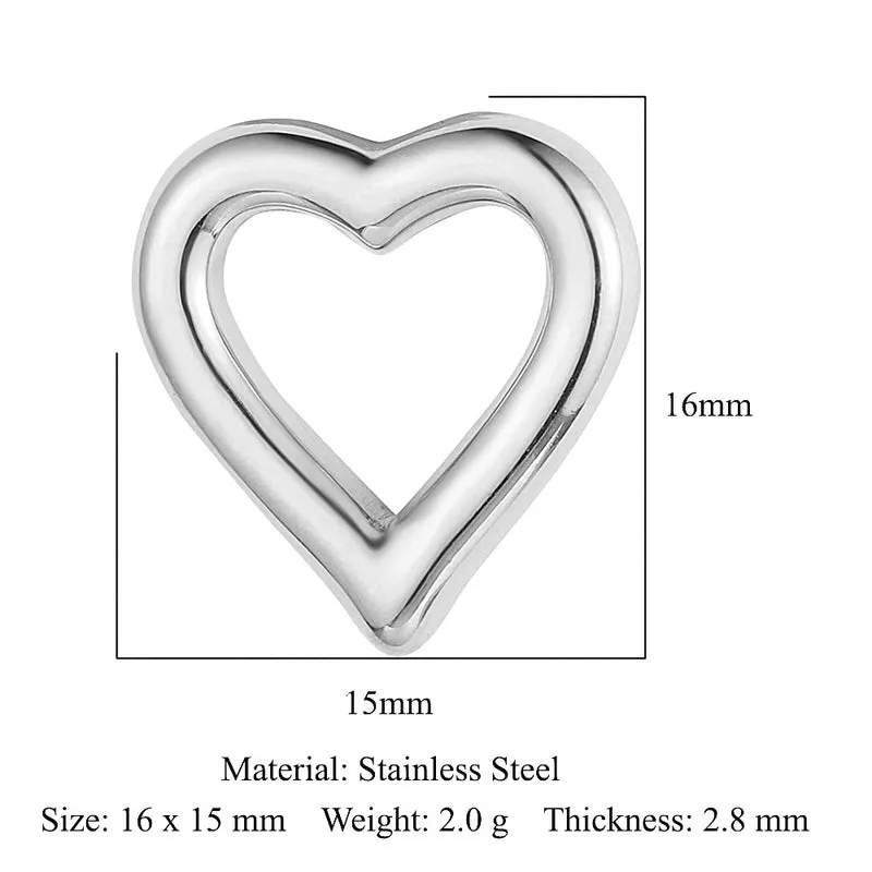 Elegant Classic Style Heart Shape Titanium Steel Plating Inlay Zircon Charms