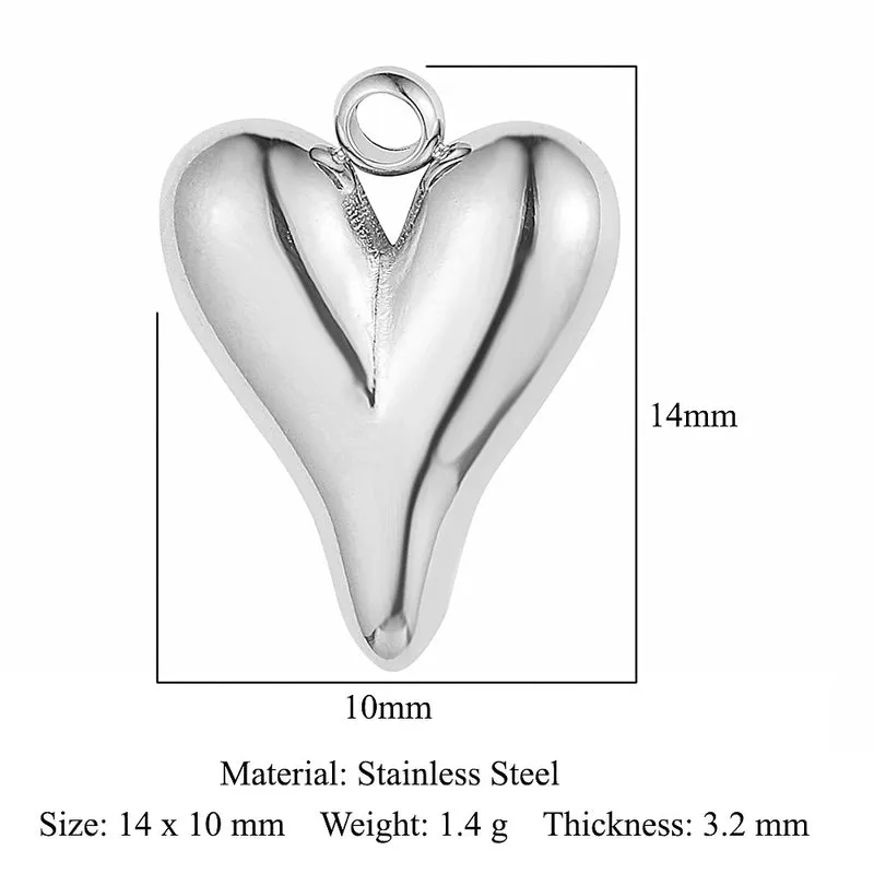 Elegant Classic Style Heart Shape Titanium Steel Plating Inlay Zircon Charms