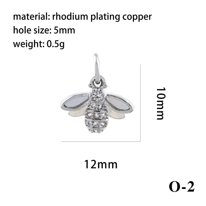 Elegant Simple Style Bee Dragonfly Butterfly Copper Plating Inlay Zircon 18k Gold Plated Charms