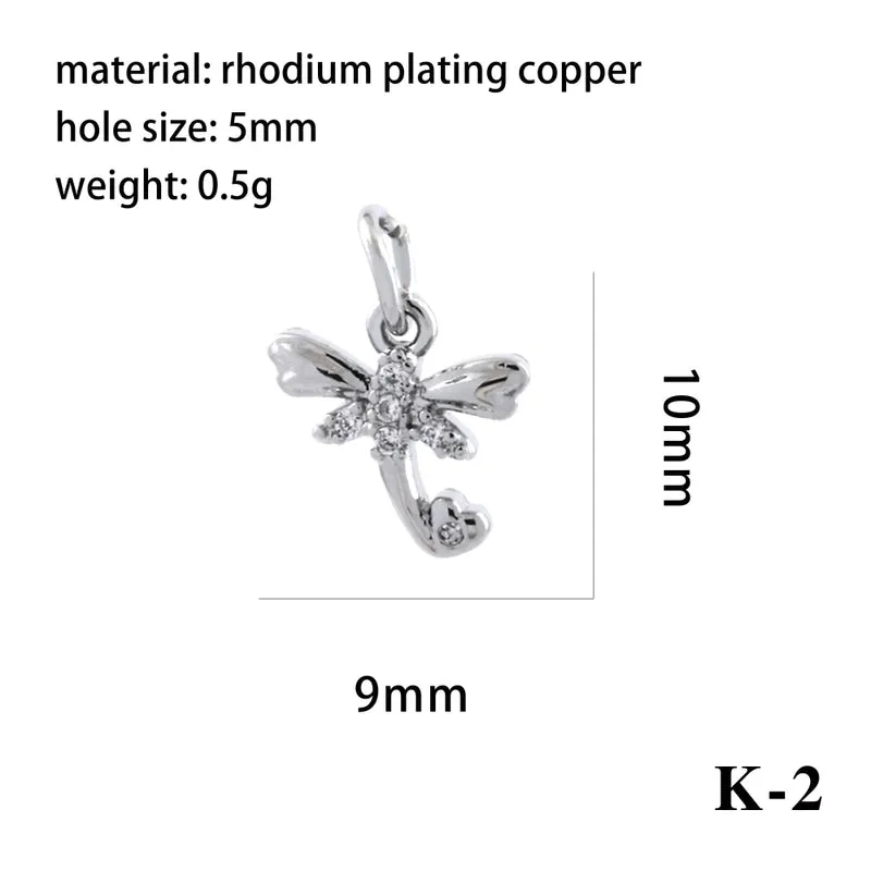 Elegant Simple Style Bee Dragonfly Butterfly Copper Plating Inlay Zircon 18k Gold Plated Charms