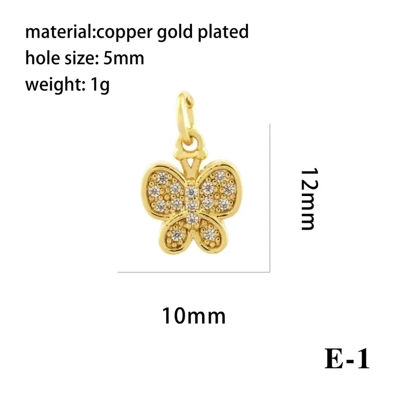 Elegant Simple Style Bee Dragonfly Butterfly Copper Plating Inlay Zircon 18k Gold Plated Charms