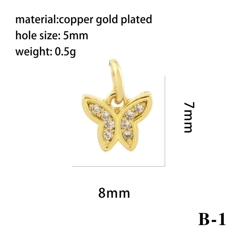 Elegant Simple Style Bee Dragonfly Butterfly Copper Plating Inlay Zircon 18k Gold Plated Charms