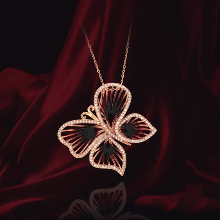 Ember Wire Butterfly Pendant