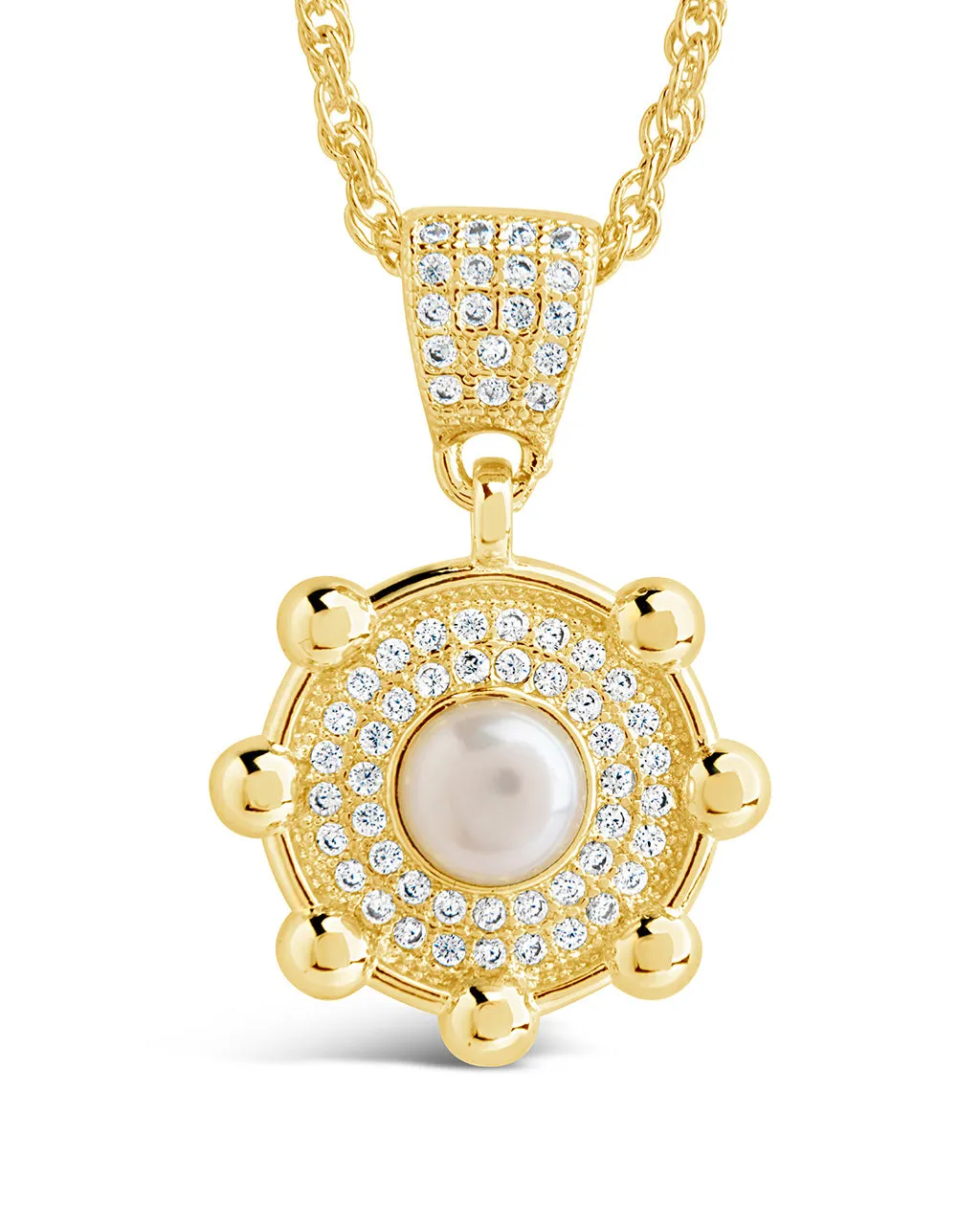 Etta CZ & Pearl Pendant Necklace