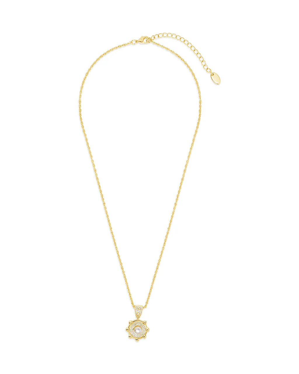 Etta CZ & Pearl Pendant Necklace