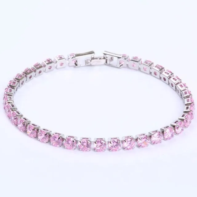 Fashion Charm CZ Tennis Bracelet for Women Crystal Zircon Jewelry Adjustable Gold Silver Color Box Chain Bracelets Gift