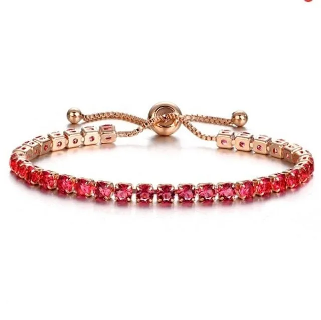 Fashion Charm CZ Tennis Bracelet for Women Crystal Zircon Jewelry Adjustable Gold Silver Color Box Chain Bracelets Gift