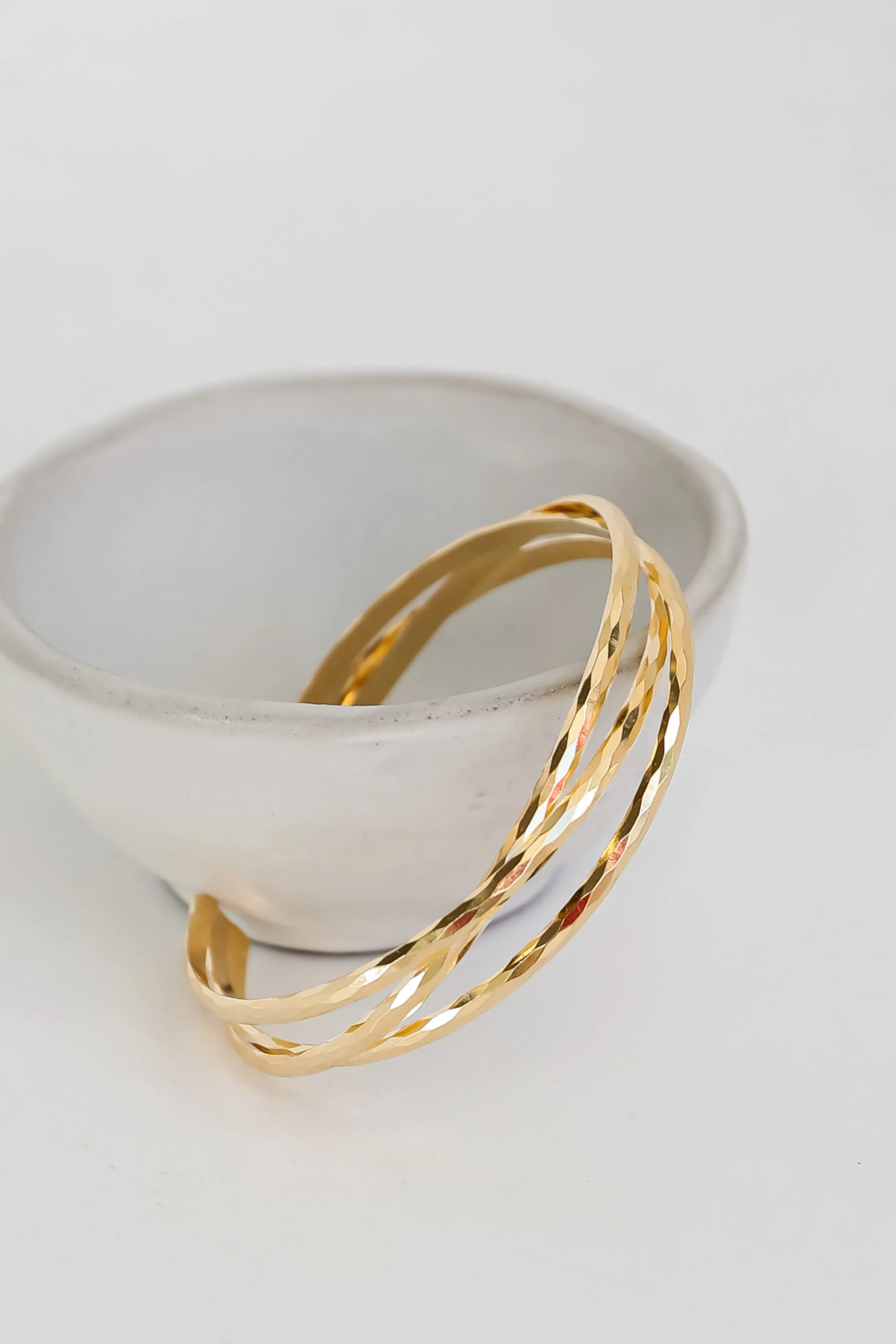 FINAL SALE - Penelope Gold Triple Cuff Bracelet