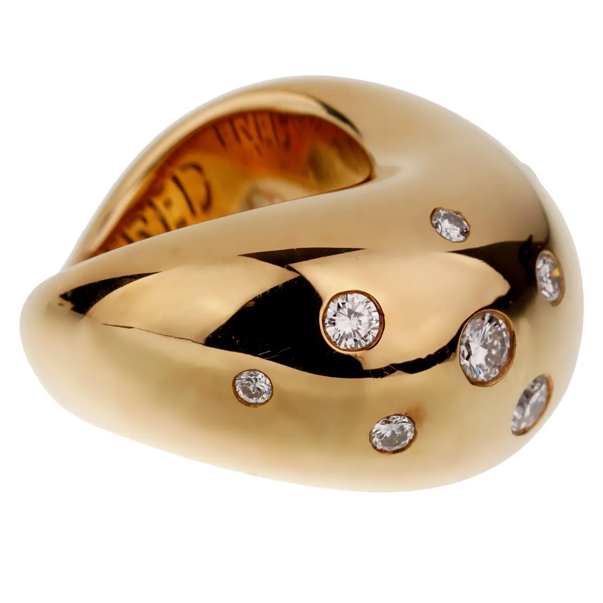 Fred of Paris Wave Yellow Gold Cocktail Ring