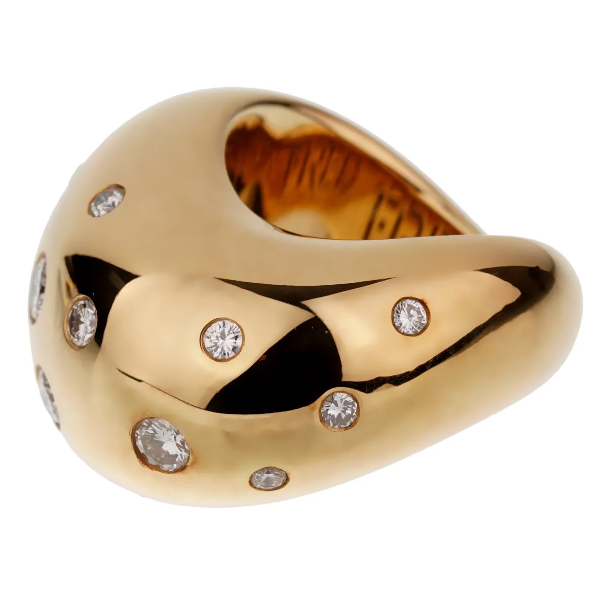 Fred of Paris Wave Yellow Gold Cocktail Ring