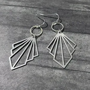 Geometric Modern Silver Lines & Hoop Earrings