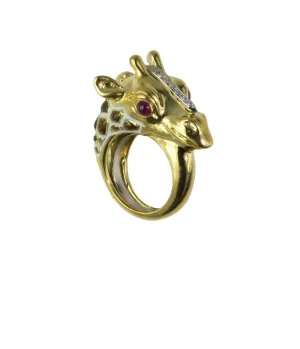 Giraffe Ring, Ruby Eyes