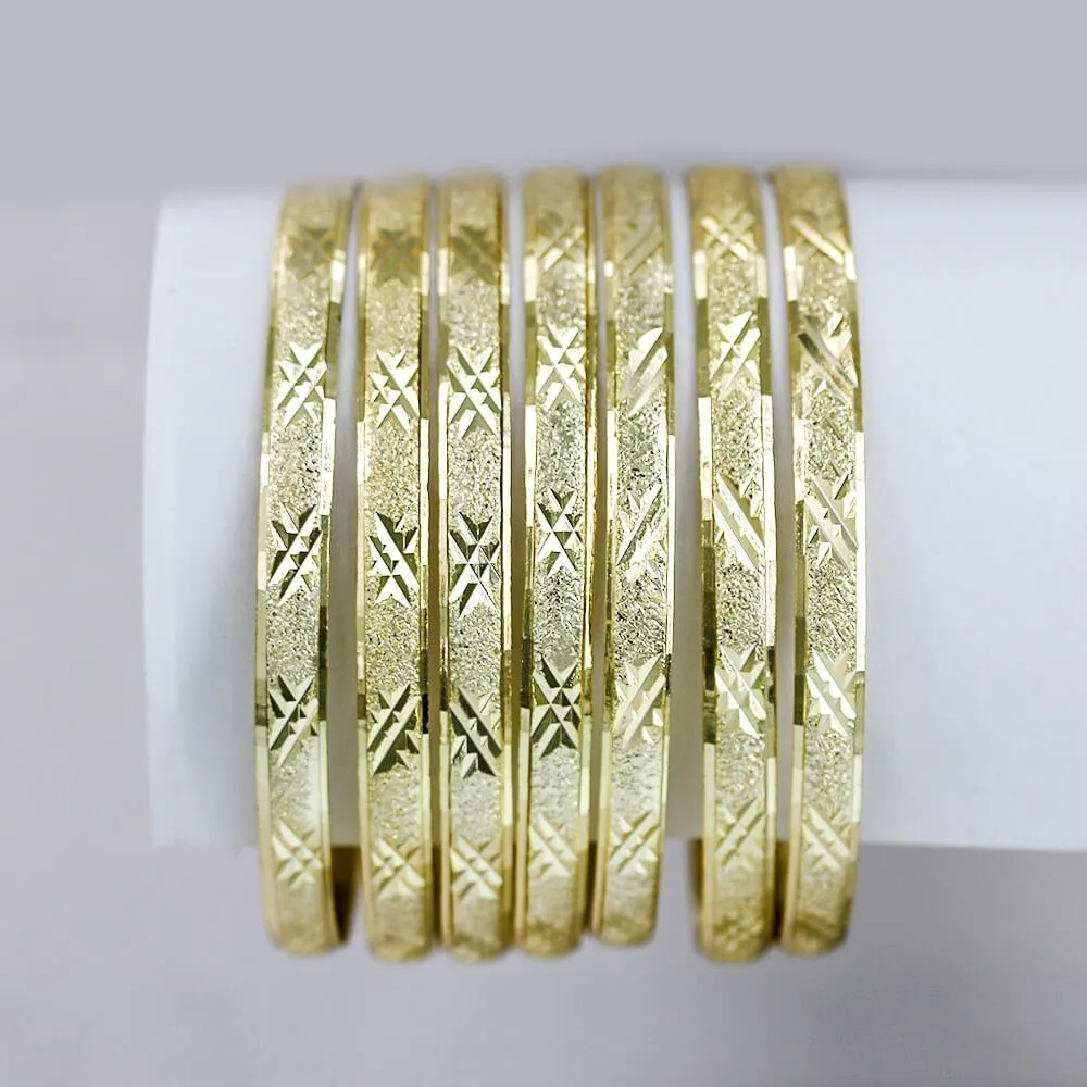 Gold 6 MM Sugar 7 Day Bangles Seminarios B 2002-1