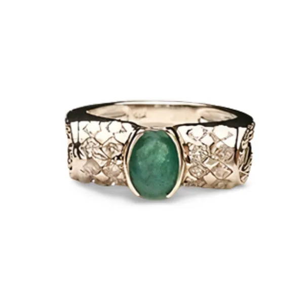 Gorgeous Estate 14K White Gold Emerald Pave Diamond Ring Band