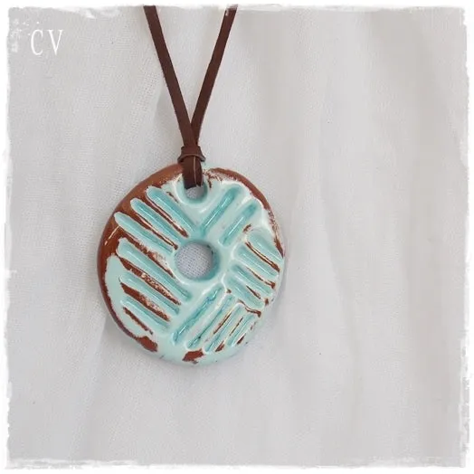 Greek Ceramic Pendant Necklace