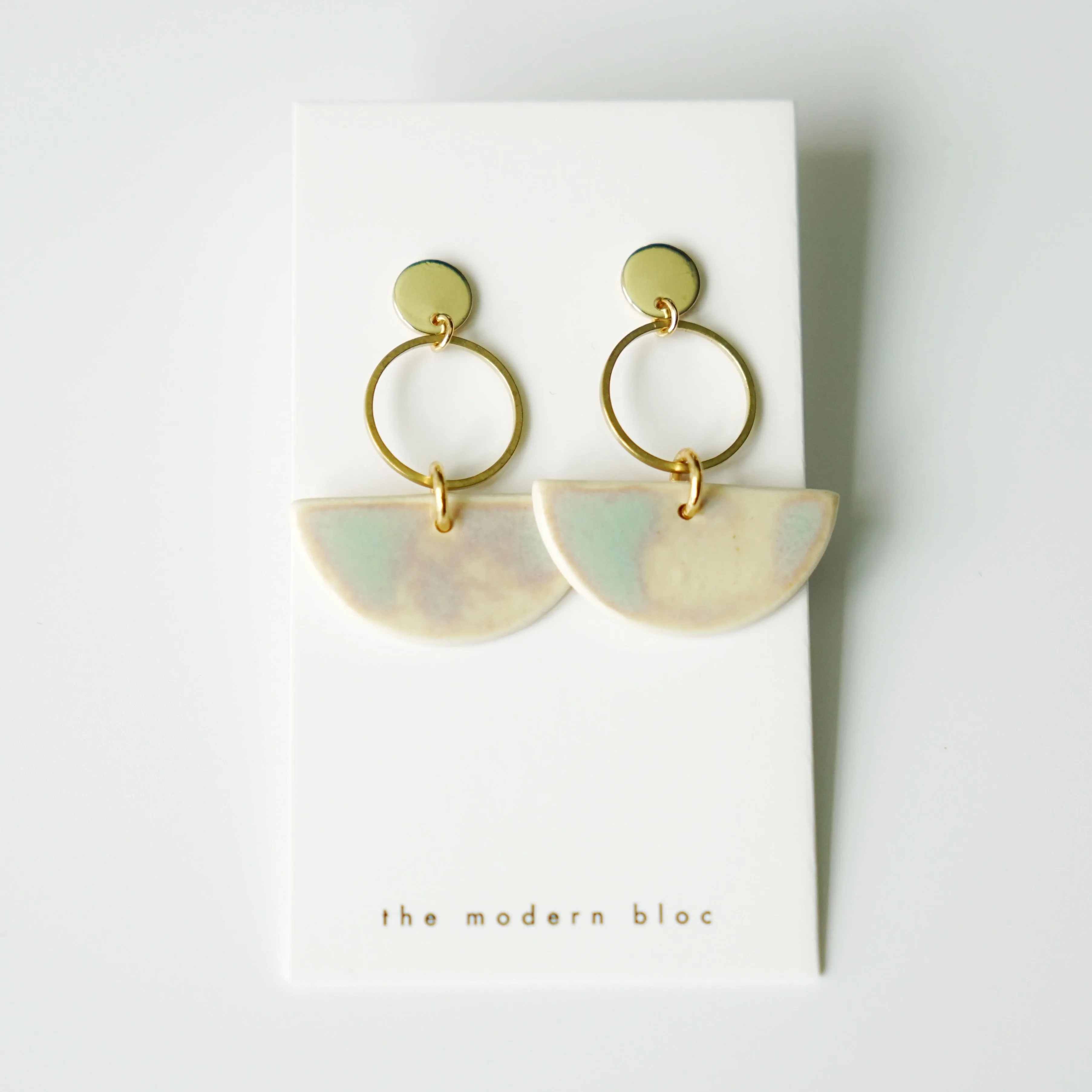 Hayden - Modern Crescent Porcelain Earrings