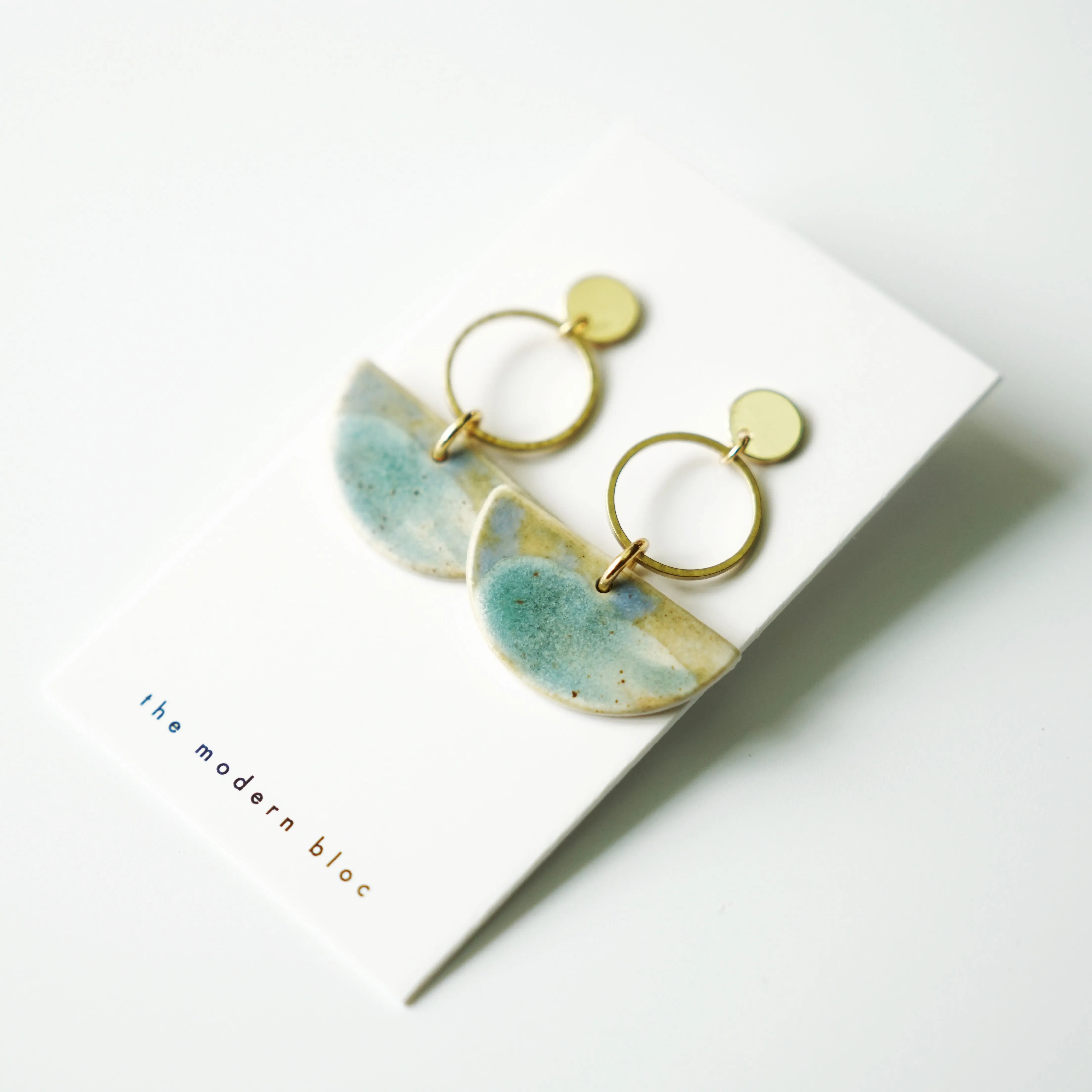 Hayden - Modern Crescent Porcelain Earrings