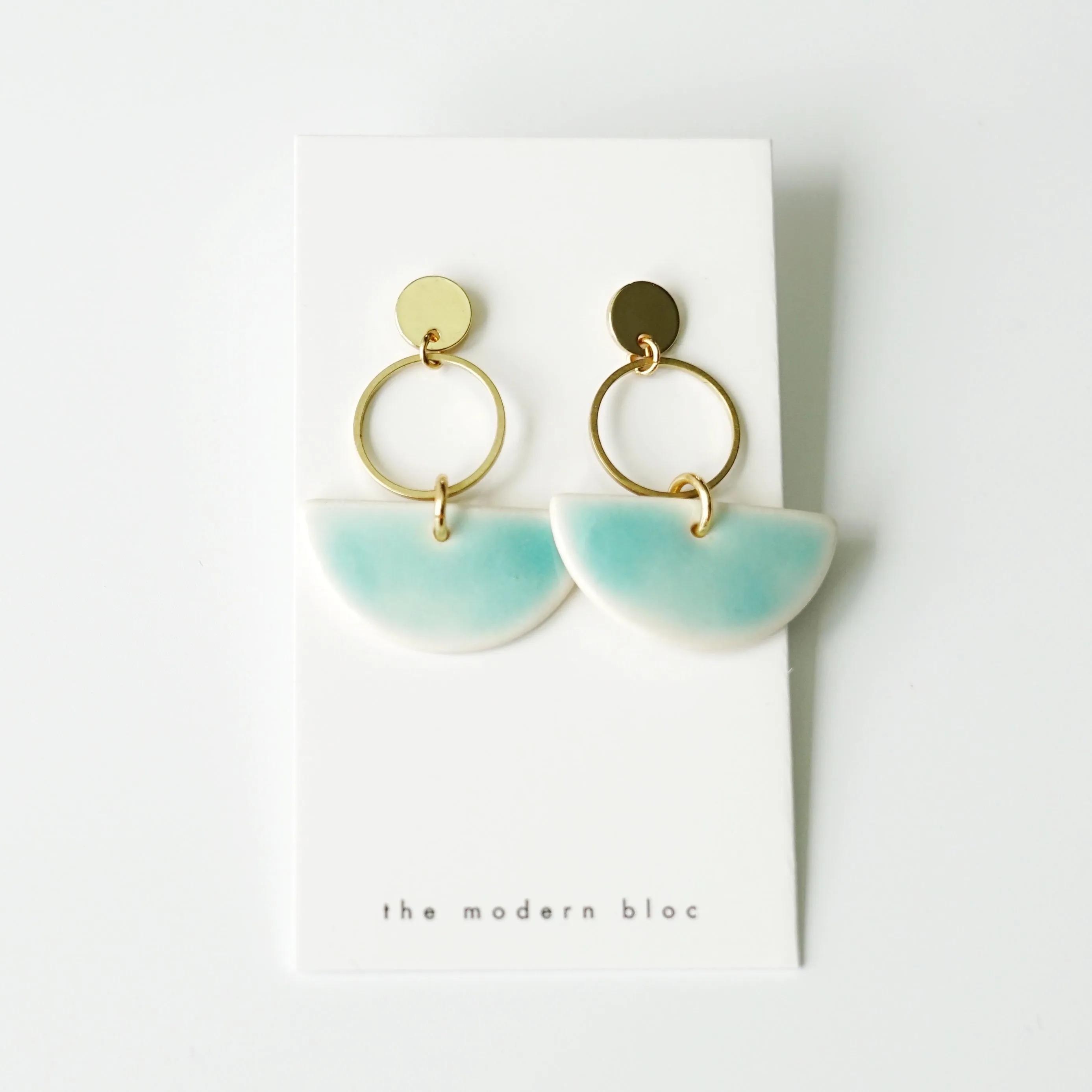 Hayden - Modern Crescent Porcelain Earrings